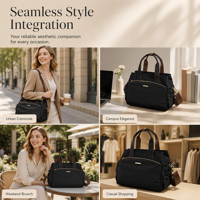 📢📢40% RABATT !! ⏰Ledig canvas-toteväska med plisserade sidofickor för kvinnor