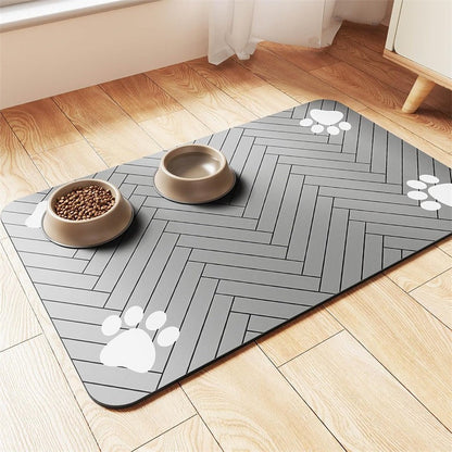 📢📢60% RABATT !! ⏰ Lättstädad matta för husdjursmatning – Stänksäker yta av kiselgur, Texturerat halkskydd & Golvvänlig design – Håll matningsområden snygga på några sekunder 🧼