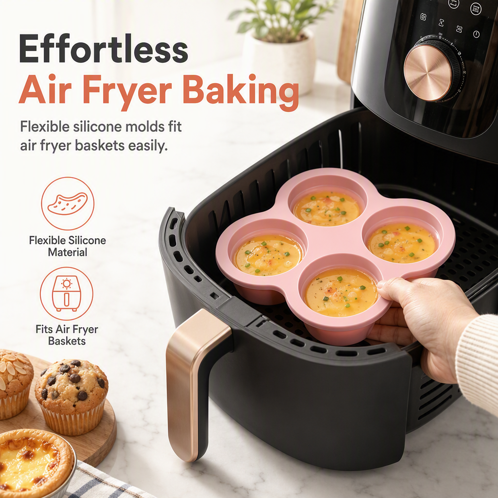 📢📢50% RABATT !! ⏰4-kavitets 4-tums rund cylindrisk silikonkakform DIY-bakplåt för regnbågstårta och pizza