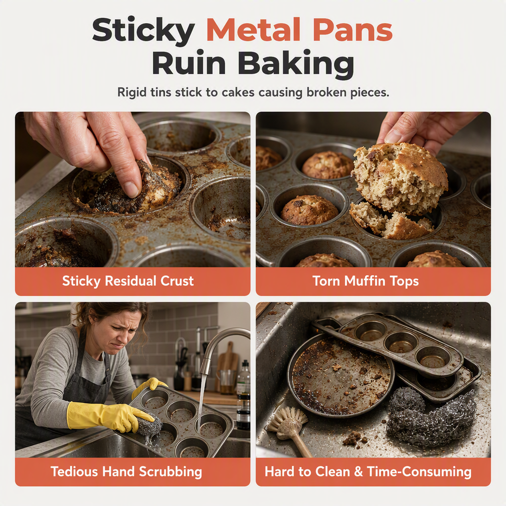 📢📢50% RABATT !! ⏰4-kavitets 4-tums rund cylindrisk silikonkakform DIY-bakplåt för regnbågstårta och pizza