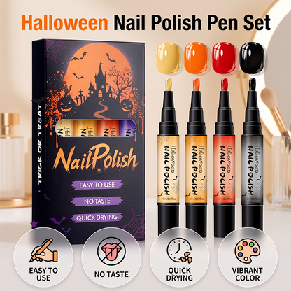 📢📢40% RABATT !! ⏰Snabbtorkande Halloween-nagellackspennset