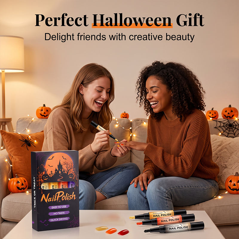 📢📢40% RABATT !! ⏰Snabbtorkande Halloween-nagellackspennset