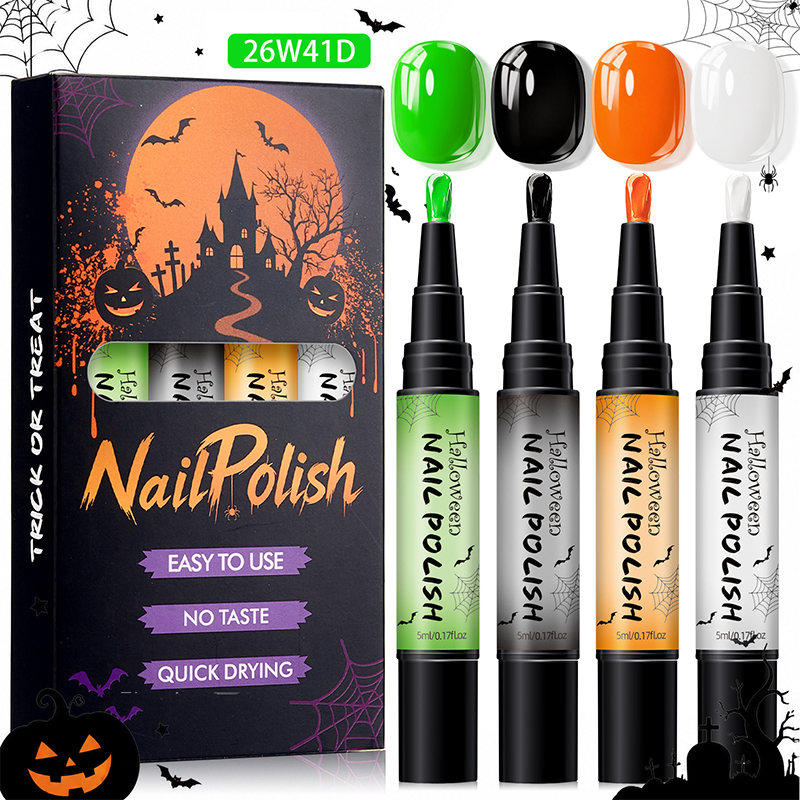 📢📢40% RABATT !! ⏰Snabbtorkande Halloween-nagellackspennset