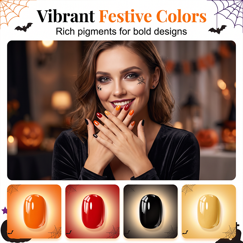 📢📢40% RABATT !! ⏰Snabbtorkande Halloween-nagellackspennset