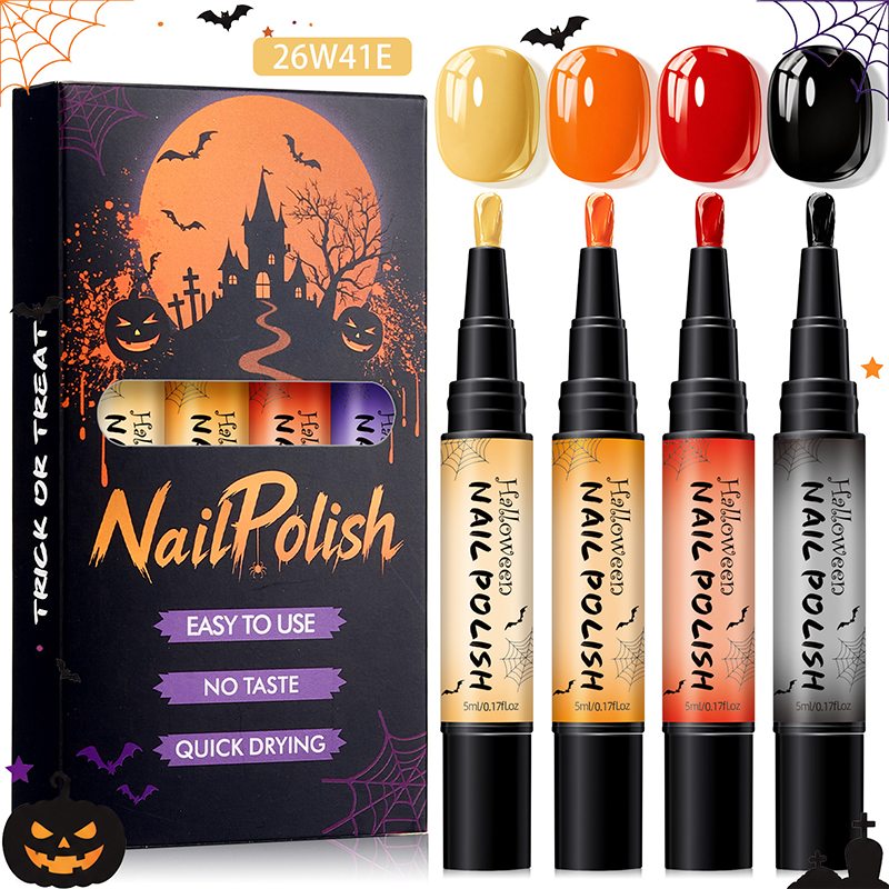 📢📢40% RABATT !! ⏰Snabbtorkande Halloween-nagellackspennset