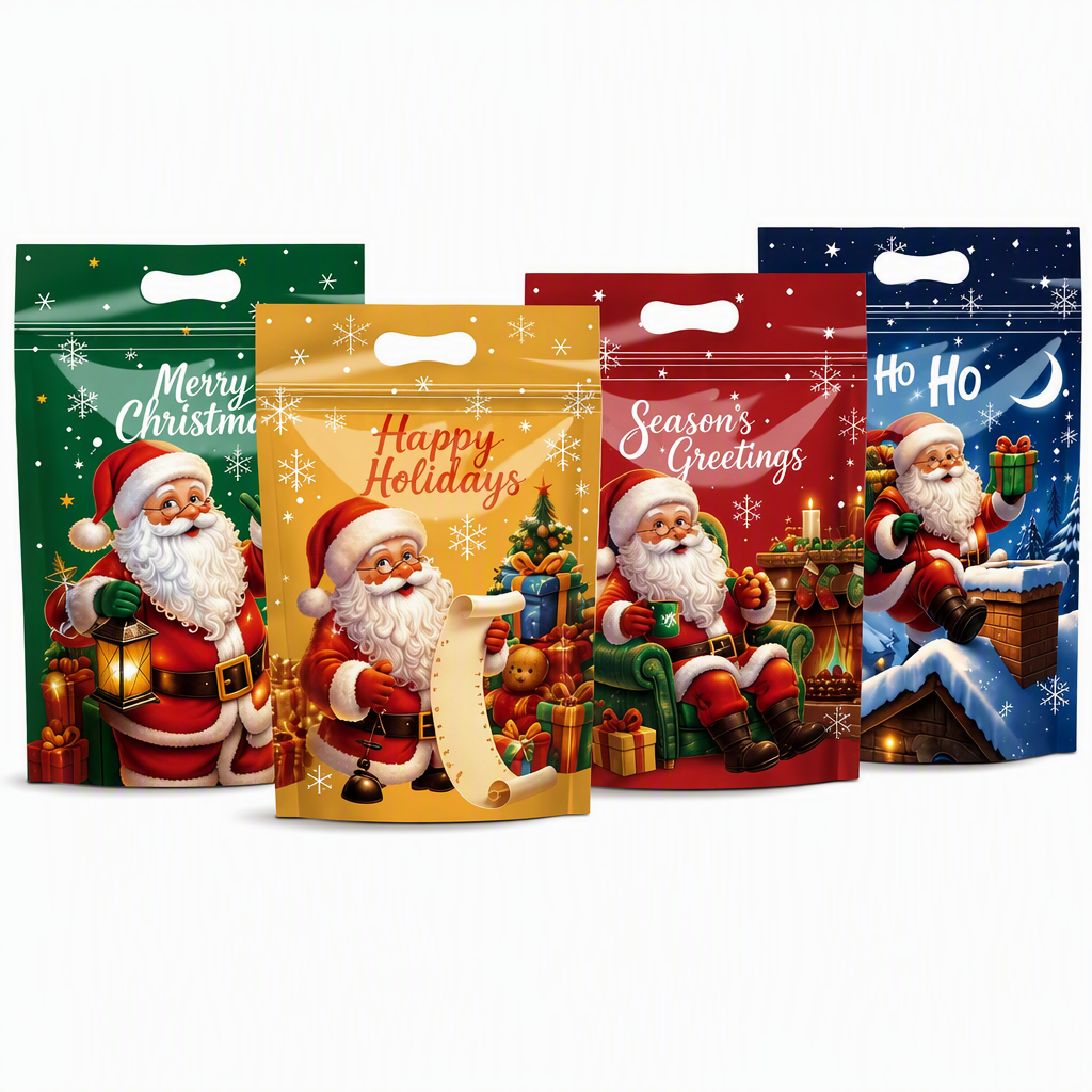 📢📢40% RABATT !! ⏰50-pack julgodispåsar, tecknade stående dragkedjepåsar för snöflingekrisp-kakor och förpackning för bakade livsmedel
