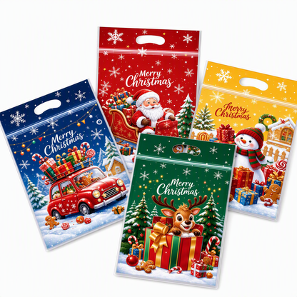 📢📢40% RABATT !! ⏰50-pack julgodispåsar, tecknade stående dragkedjepåsar för snöflingekrisp-kakor och förpackning för bakade livsmedel