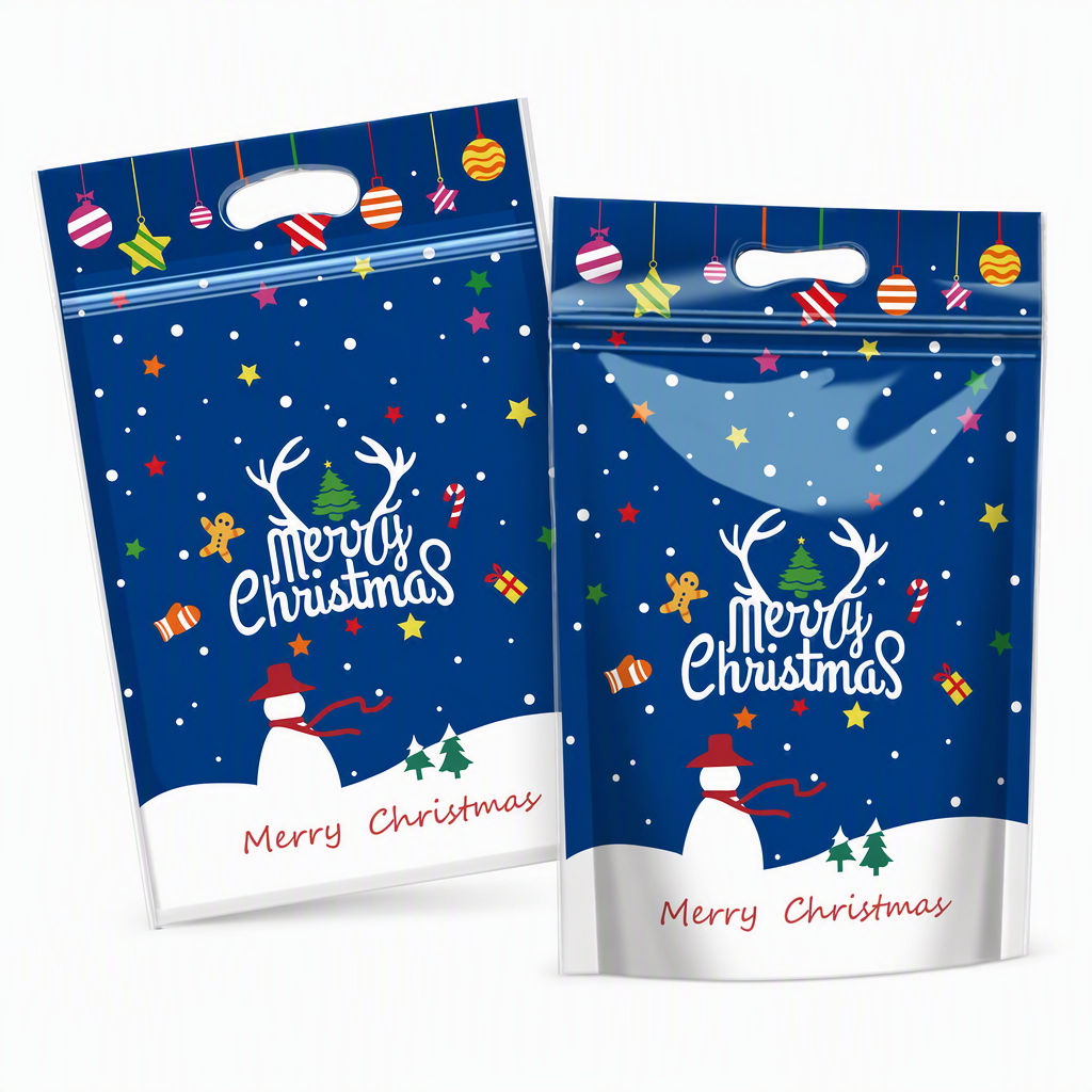 📢📢40% RABATT !! ⏰50-pack julgodispåsar, tecknade stående dragkedjepåsar för snöflingekrisp-kakor och förpackning för bakade livsmedel