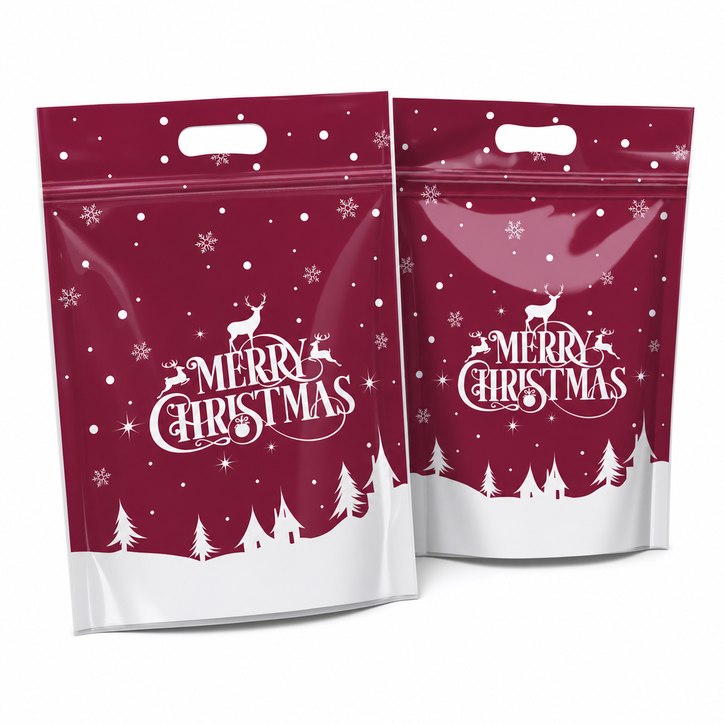 📢📢40% RABATT !! ⏰50-pack julgodispåsar, tecknade stående dragkedjepåsar för snöflingekrisp-kakor och förpackning för bakade livsmedel