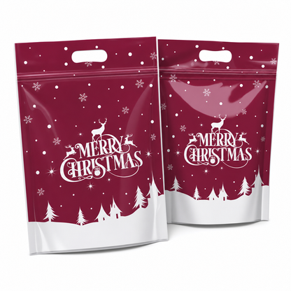 📢📢40% RABATT !! ⏰50-pack julgodispåsar, tecknade stående dragkedjepåsar för snöflingekrisp-kakor och förpackning för bakade livsmedel