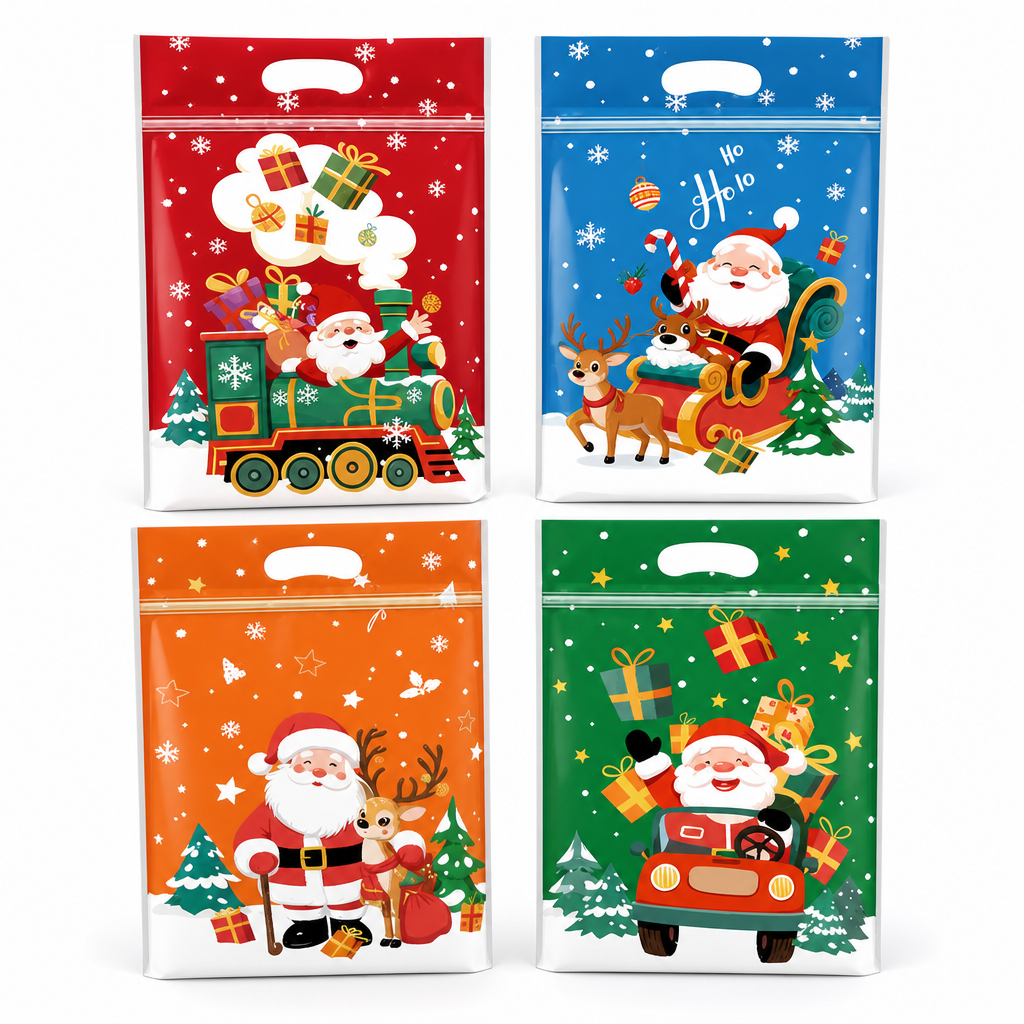 📢📢40% RABATT !! ⏰50-pack julgodispåsar, tecknade stående dragkedjepåsar för snöflingekrisp-kakor och förpackning för bakade livsmedel