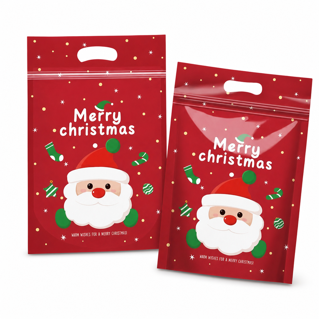 📢📢40% RABATT !! ⏰50-pack julgodispåsar, tecknade stående dragkedjepåsar för snöflingekrisp-kakor och förpackning för bakade livsmedel