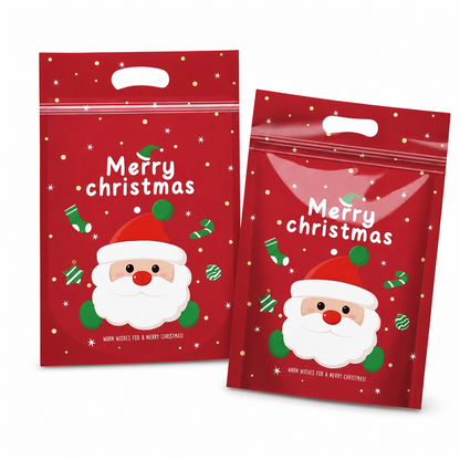 📢📢40% RABATT !! ⏰50-pack julgodispåsar, tecknade stående dragkedjepåsar för snöflingekrisp-kakor och förpackning för bakade livsmedel