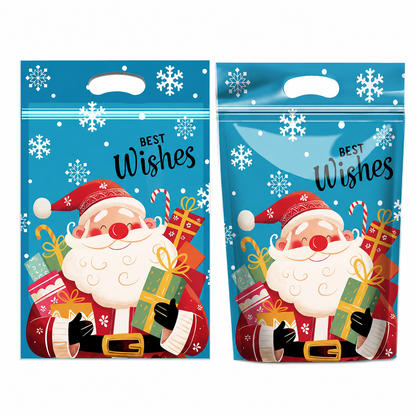 📢📢40% RABATT !! ⏰50-pack julgodispåsar, tecknade stående dragkedjepåsar för snöflingekrisp-kakor och förpackning för bakade livsmedel