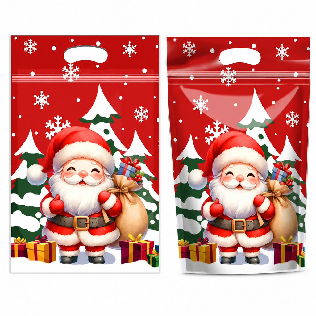 📢📢40% RABATT !! ⏰50-pack julgodispåsar, tecknade stående dragkedjepåsar för snöflingekrisp-kakor och förpackning för bakade livsmedel