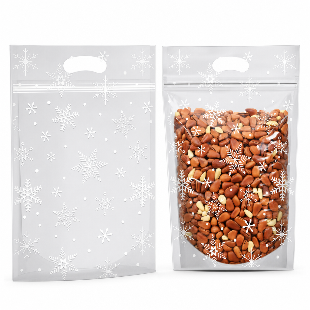 📢📢40% RABATT !! ⏰50-pack julgodispåsar, tecknade stående dragkedjepåsar för snöflingekrisp-kakor och förpackning för bakade livsmedel