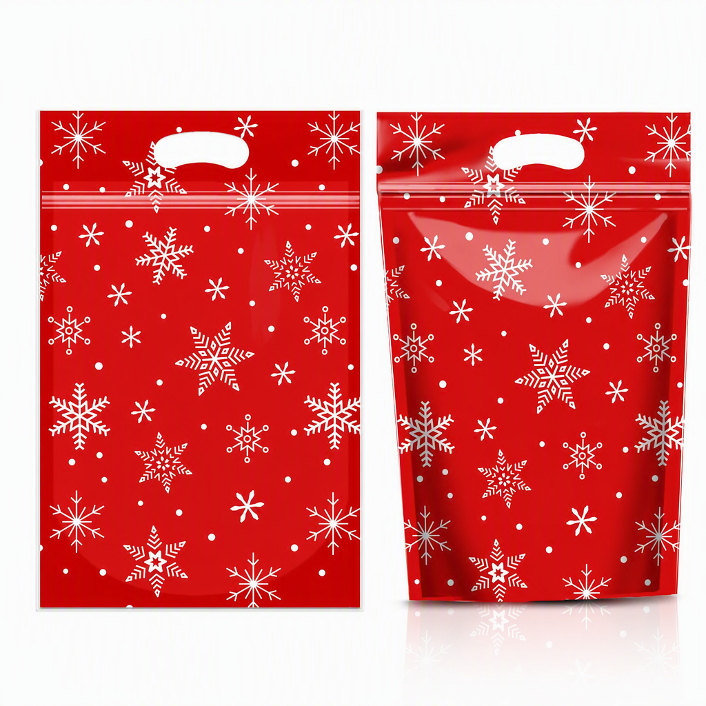 📢📢40% RABATT !! ⏰50-pack julgodispåsar, tecknade stående dragkedjepåsar för snöflingekrisp-kakor och förpackning för bakade livsmedel