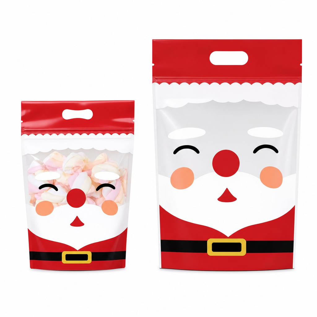 📢📢40% RABATT !! ⏰50-pack julgodispåsar, tecknade stående dragkedjepåsar för snöflingekrisp-kakor och förpackning för bakade livsmedel