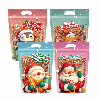📢📢40% RABATT !! ⏰50-pack julgodispåsar, tecknade stående dragkedjepåsar för snöflingekrisp-kakor och förpackning för bakade livsmedel