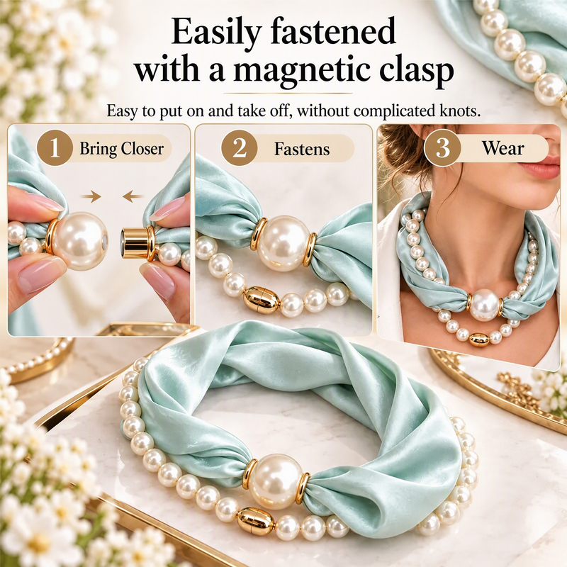 ⏳Tidsbegränsad 50% rabatt⏰Pärlhalsband med sjal🫧📿