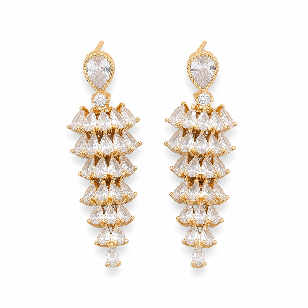📢📢40 % RABATT !! ⏰ Solfjädersformade kjolörhängen med mikropavé-zirkon – Eleganta & glittrande ✨🩵👂