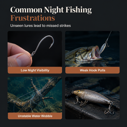 📢📢50% RABATT !! ⏰Lysande Minnow hårdbete, konstgjort drag för nattfiske (7cm)🎣🌙✨