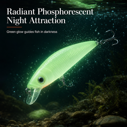 📢📢50% RABATT !! ⏰Lysande Minnow hårdbete, konstgjort drag för nattfiske (7cm)🎣🌙✨